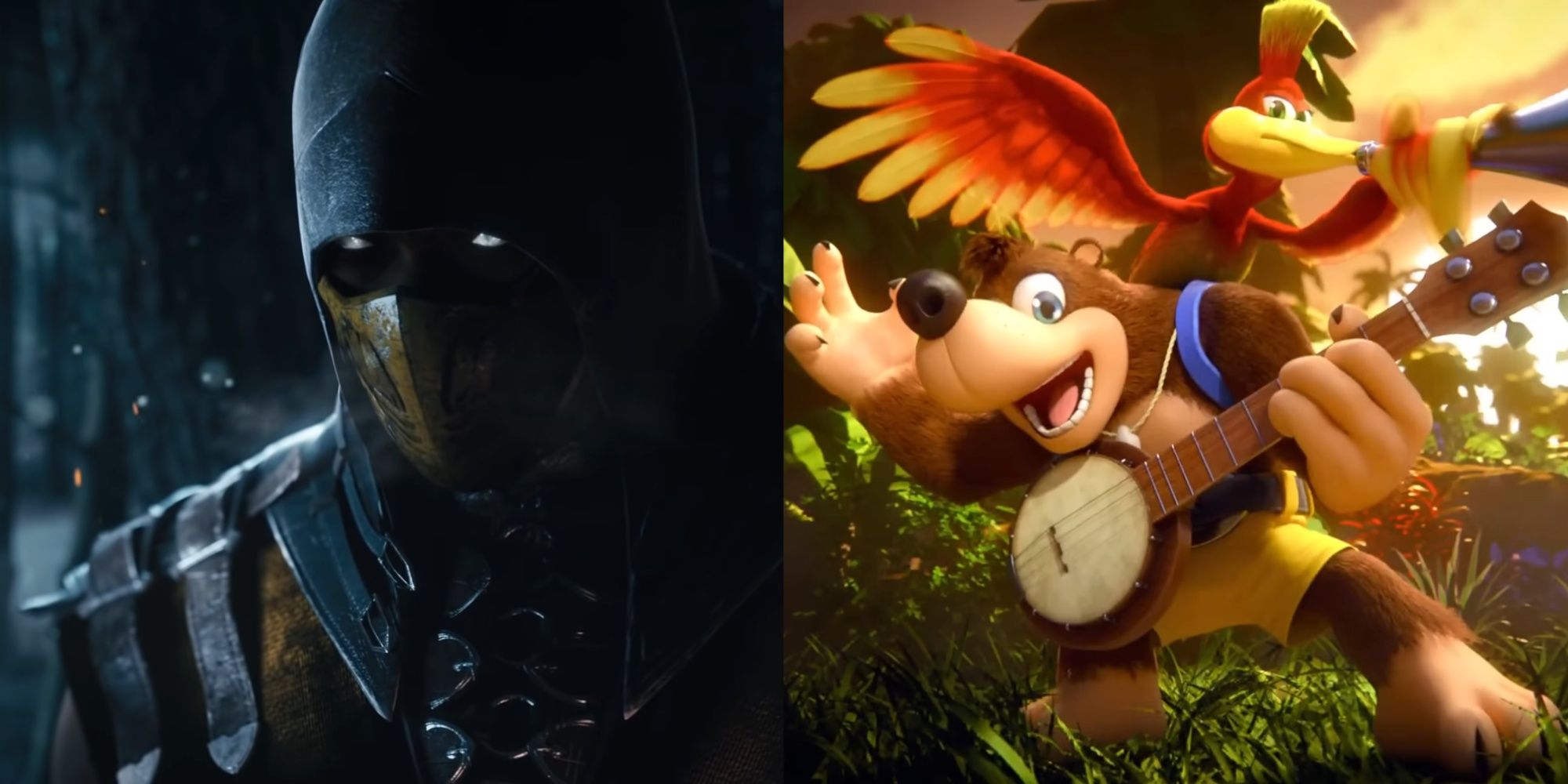 Scorpion from Mortal Kombat X and Banjo-Kazooie from Super Smash Bros. Ultimate.