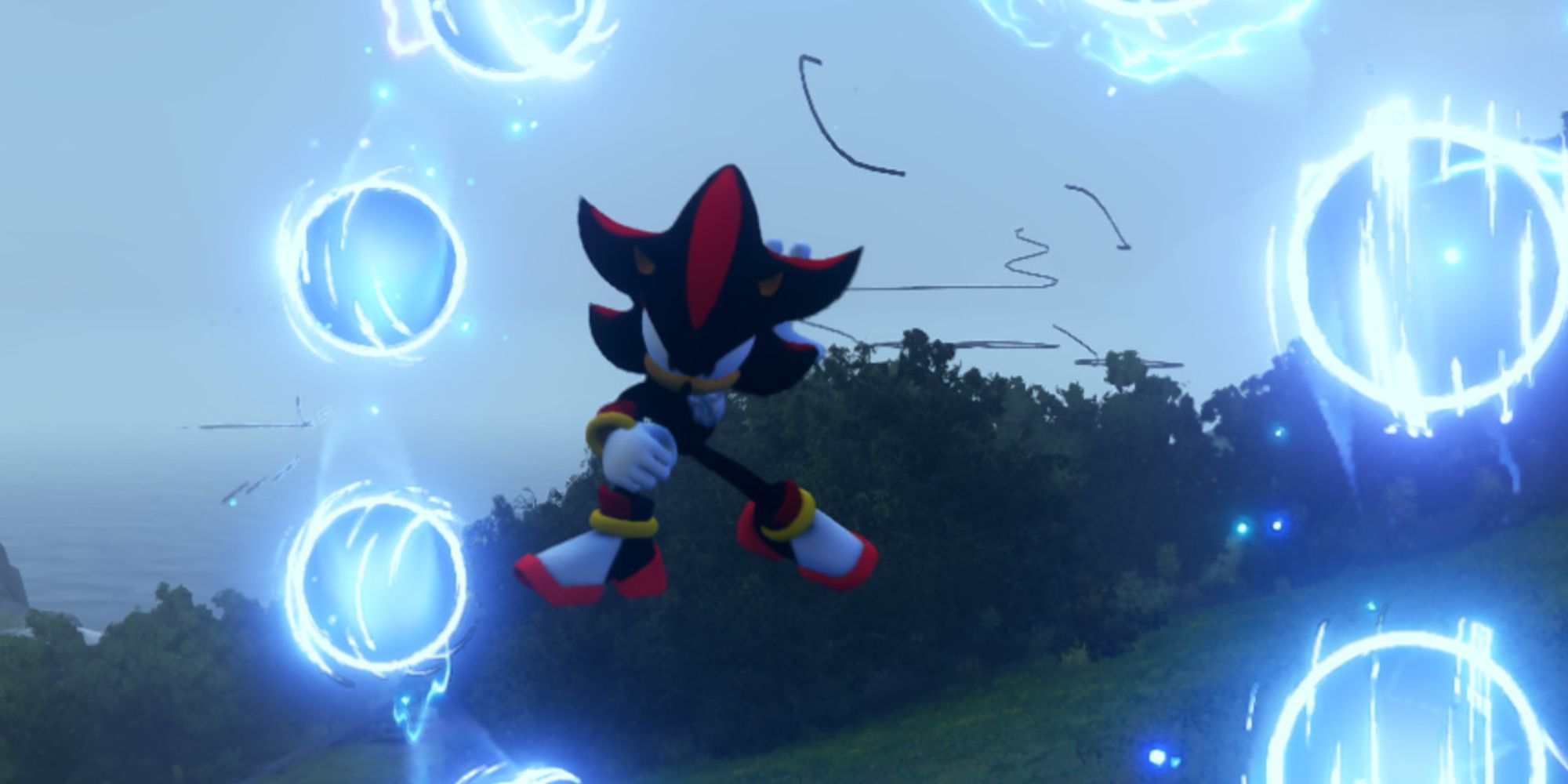 Shadow the Hedgehog modded into Sonic Frontiers by TTVLuna.