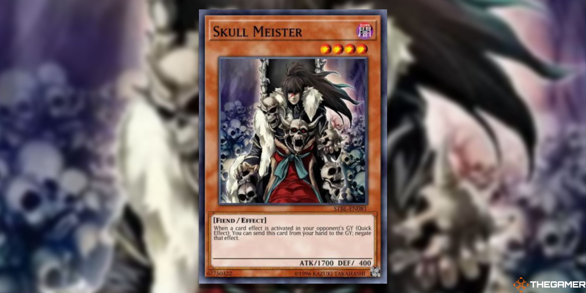 Yu-Gi-Oh! Skull Meister on blurred background