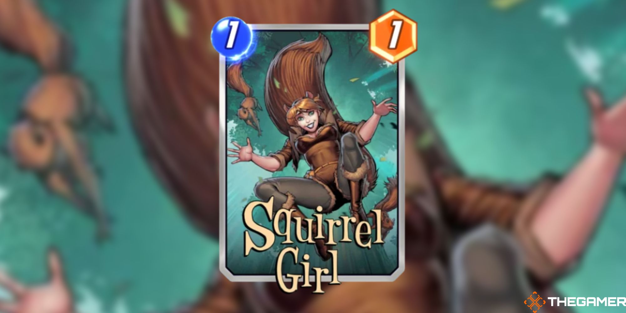 Marvel Snap - Squirrel Girl on a blurred background