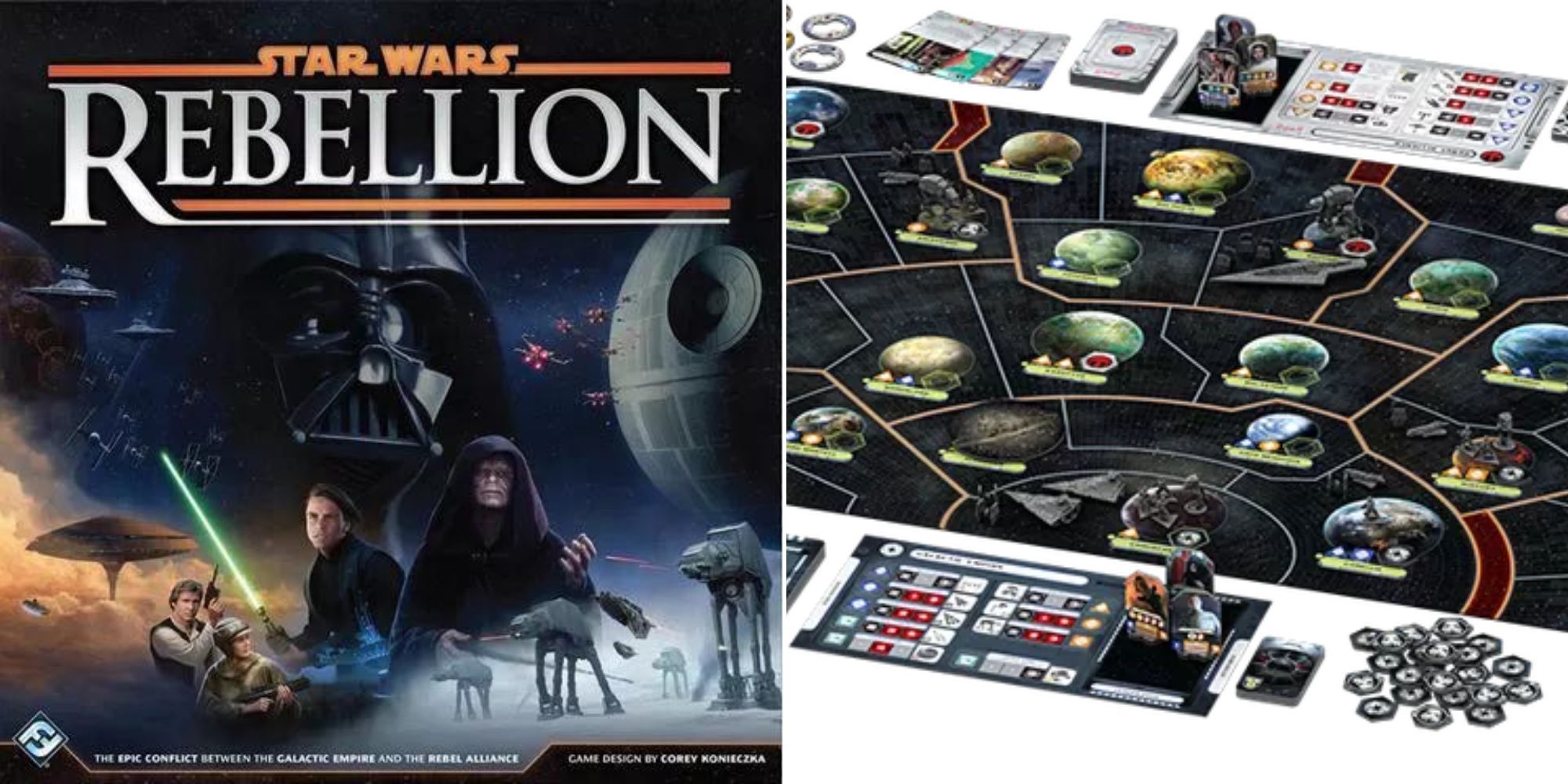Star Wars Rebellion Board Game Box - Board and Components