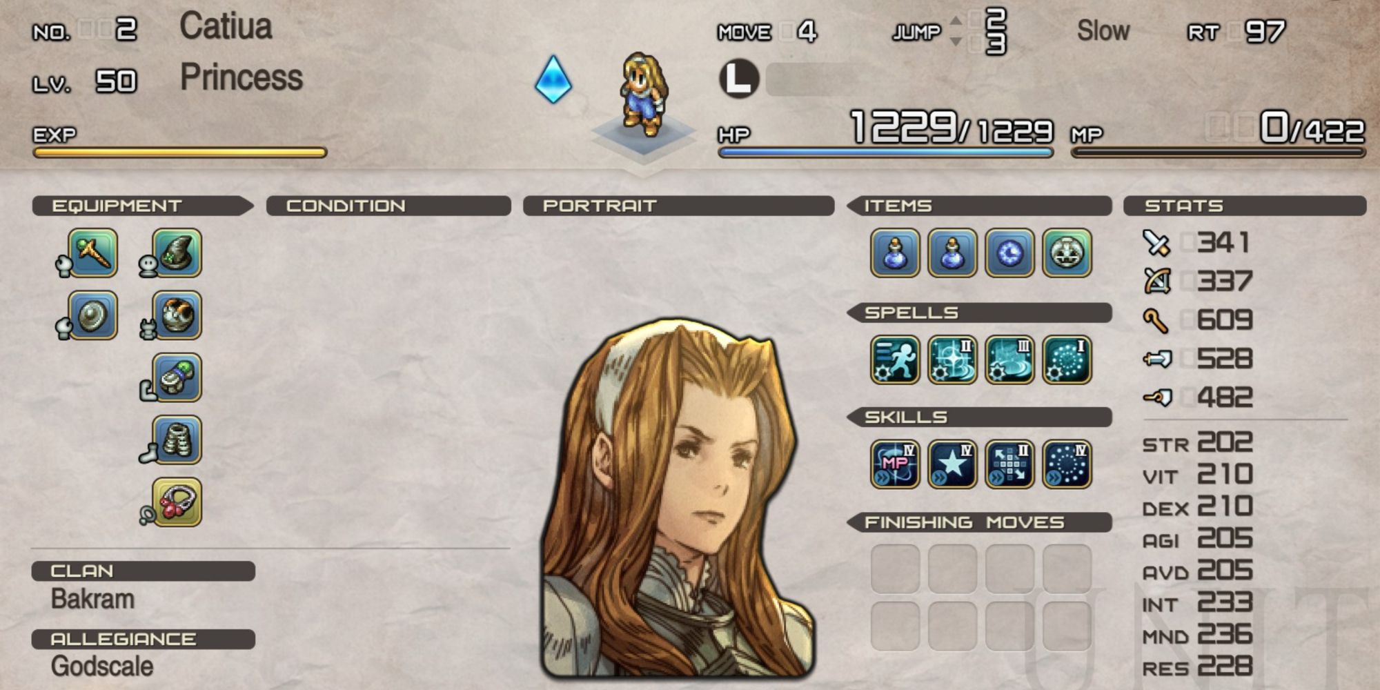 Tactics Ogre Reborn Catiua Princess Build