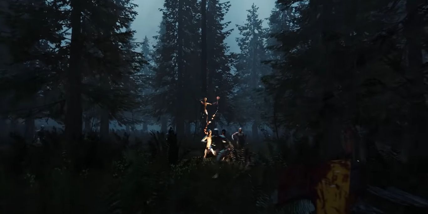 The Forest Cannibals Chasing The Player In Trailer