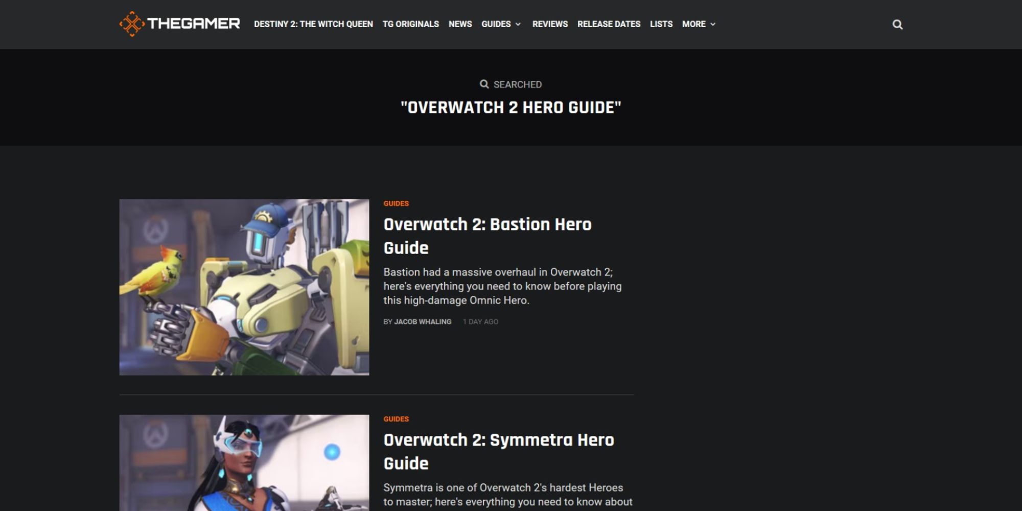 TheGamer overwatch 2 hero guides search