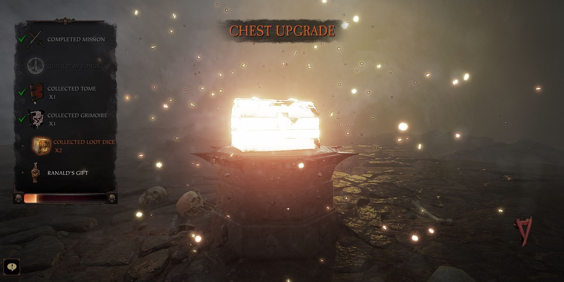 A chest upgrading in Vermintide 2.