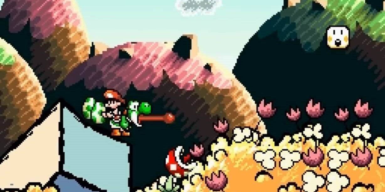 Yoshi's Island 1995 gameplay through field