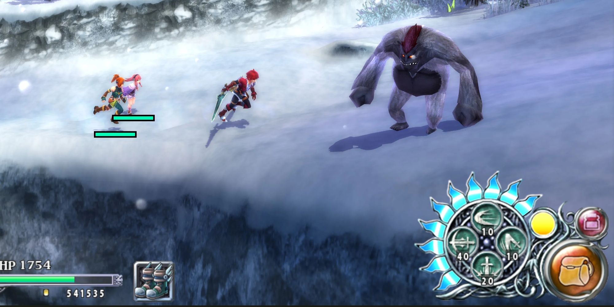 Ys Memories of Celcetta attacking a yeti