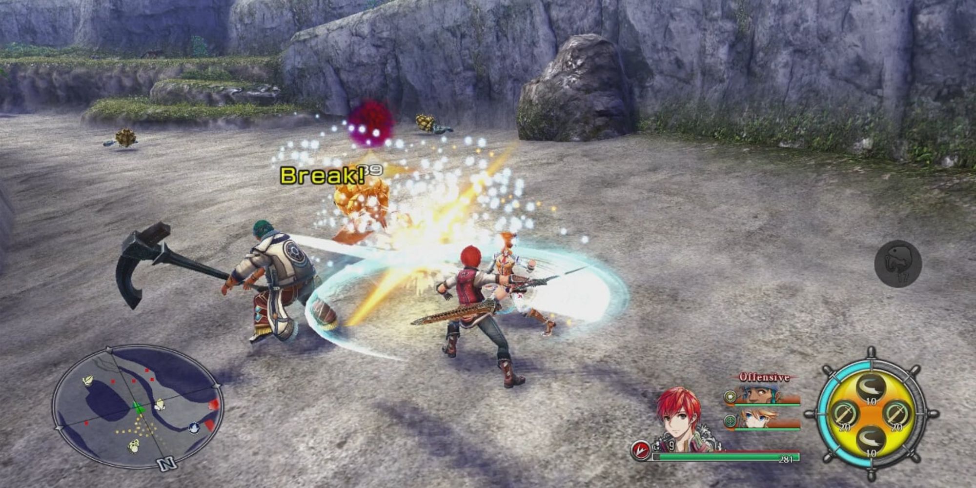 Screenshot of the Combat in Ys VIII: Lacrimosa of DANA