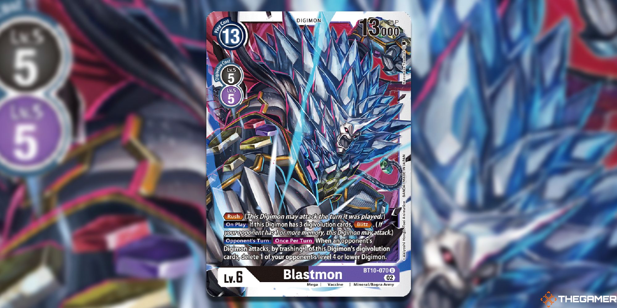 blastmon card image with blur from bt10 digimon card game 