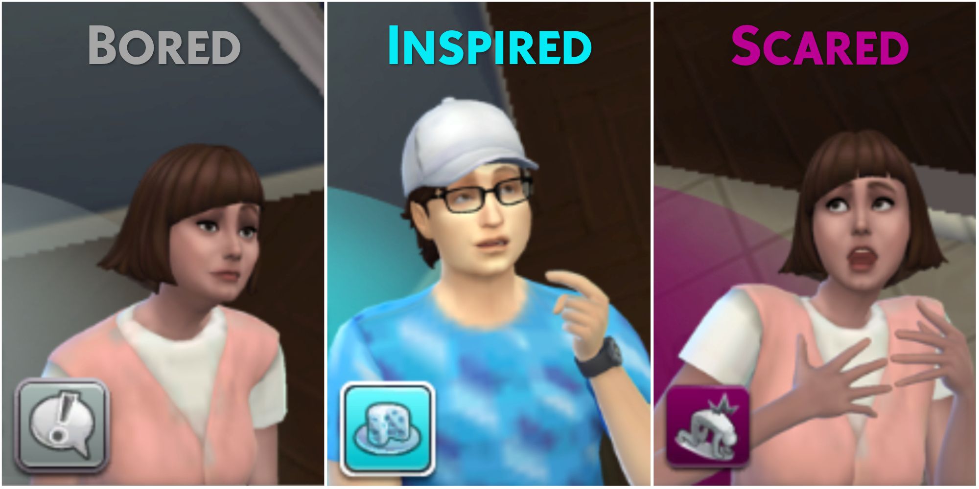 bored inspired scared the sims 4 emotions