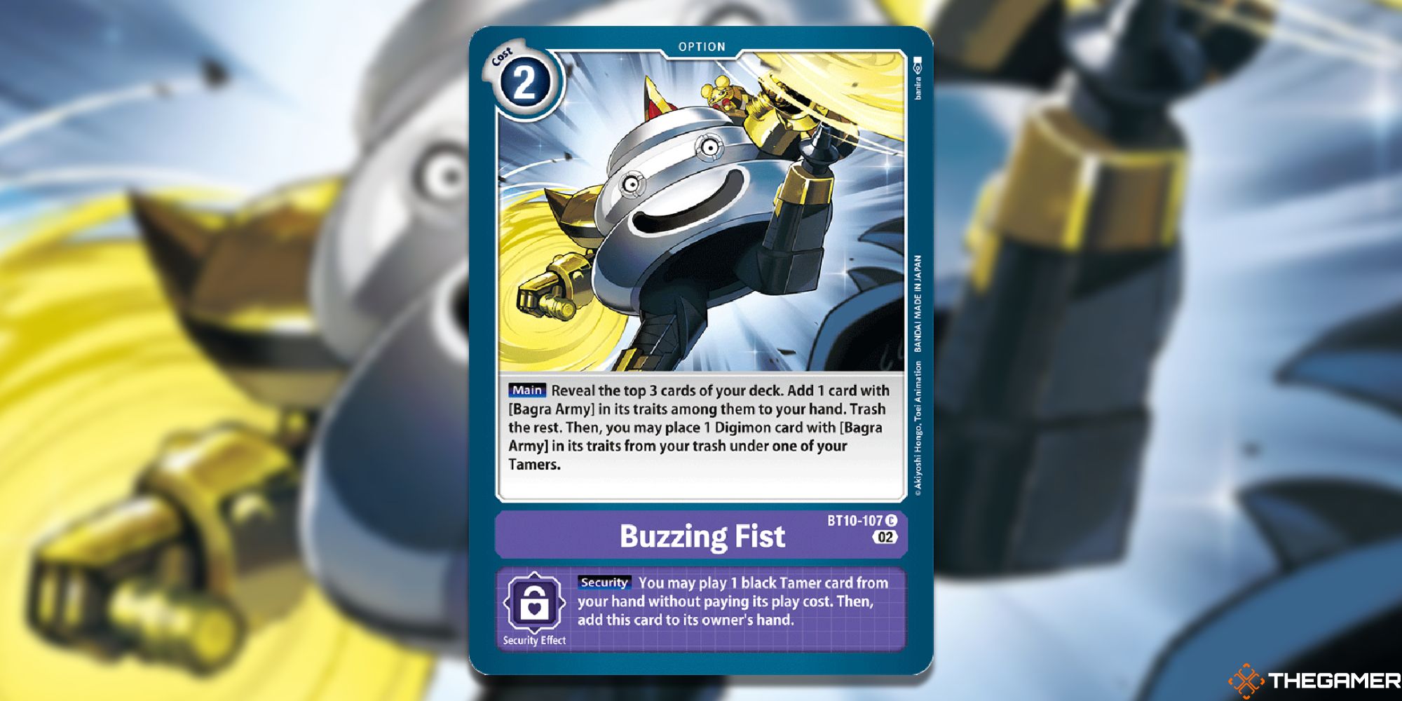buzzing fist image with blur from digimon card game