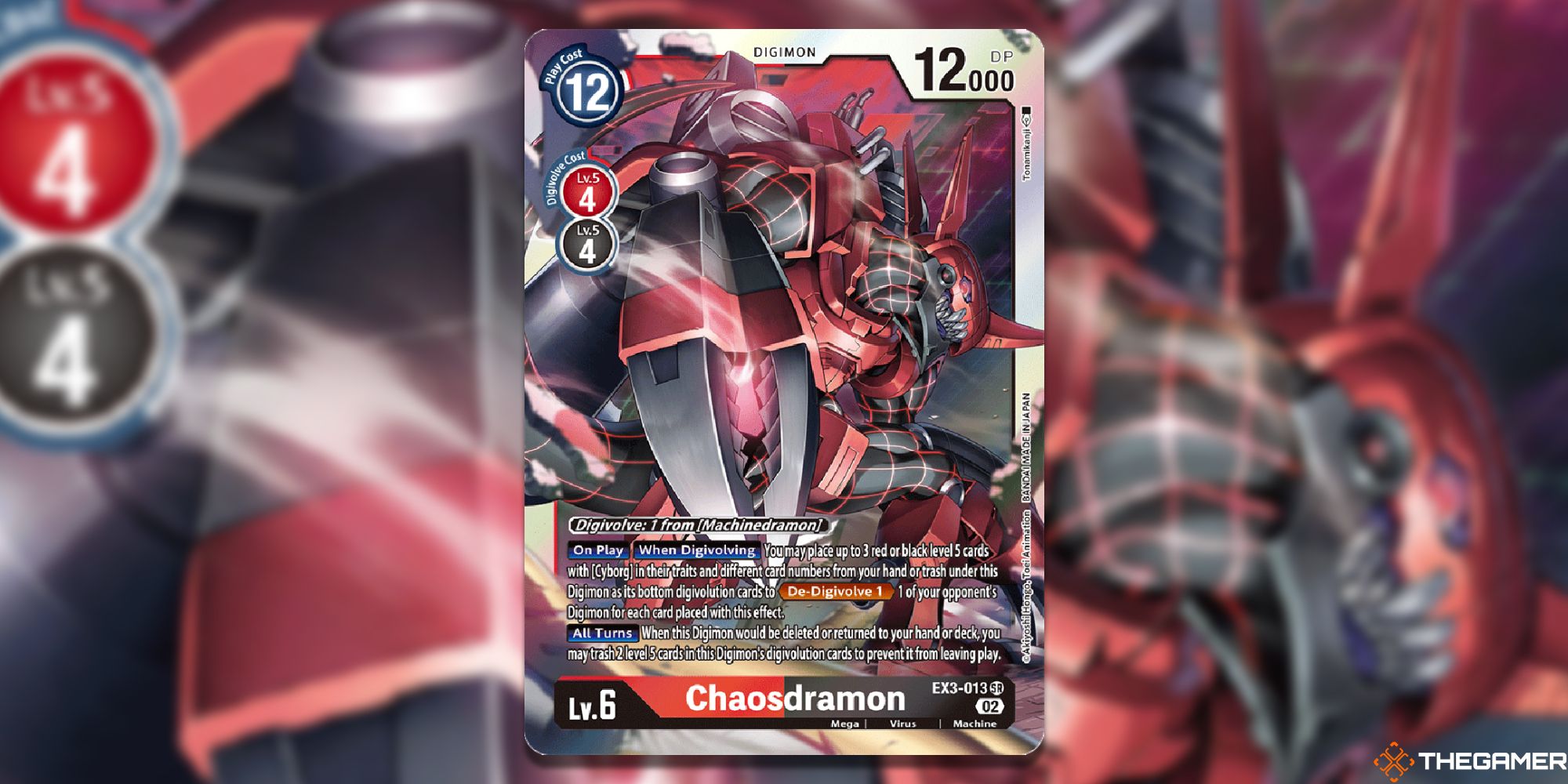 chaosdramon digimon card game with blur ex03