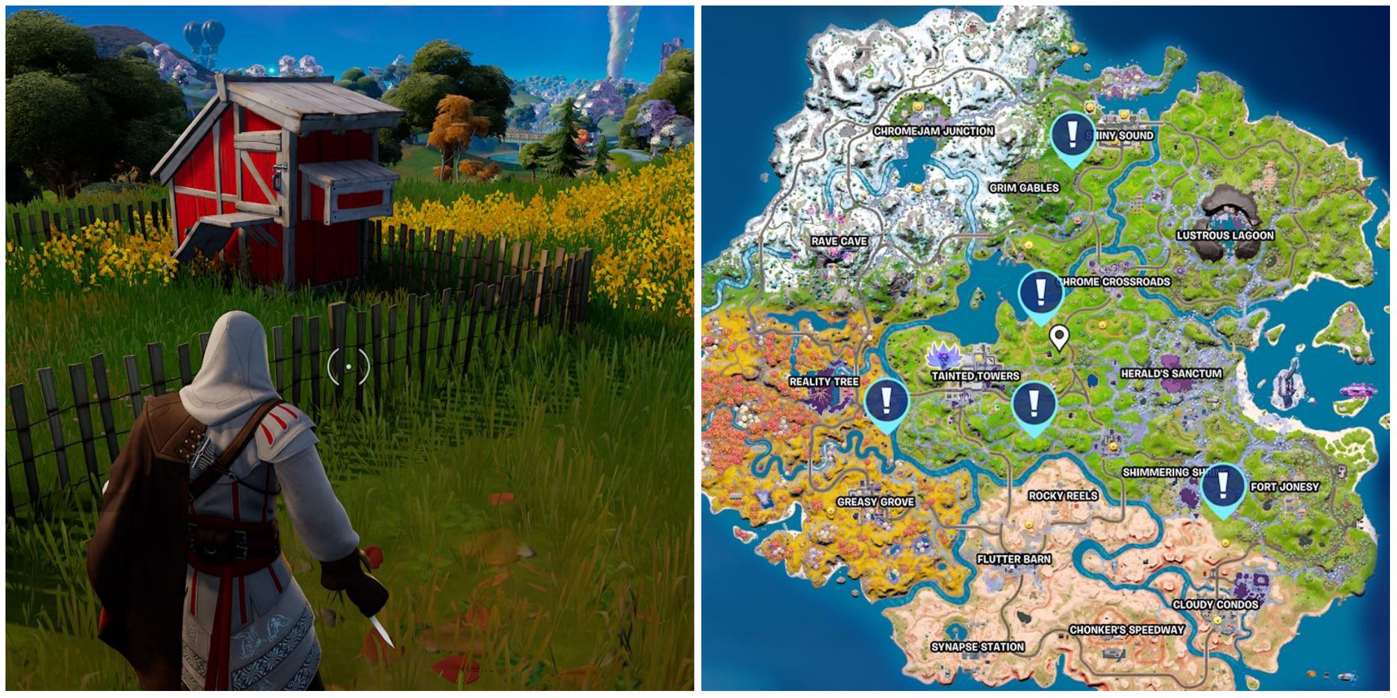 chicken pen and all locations in map