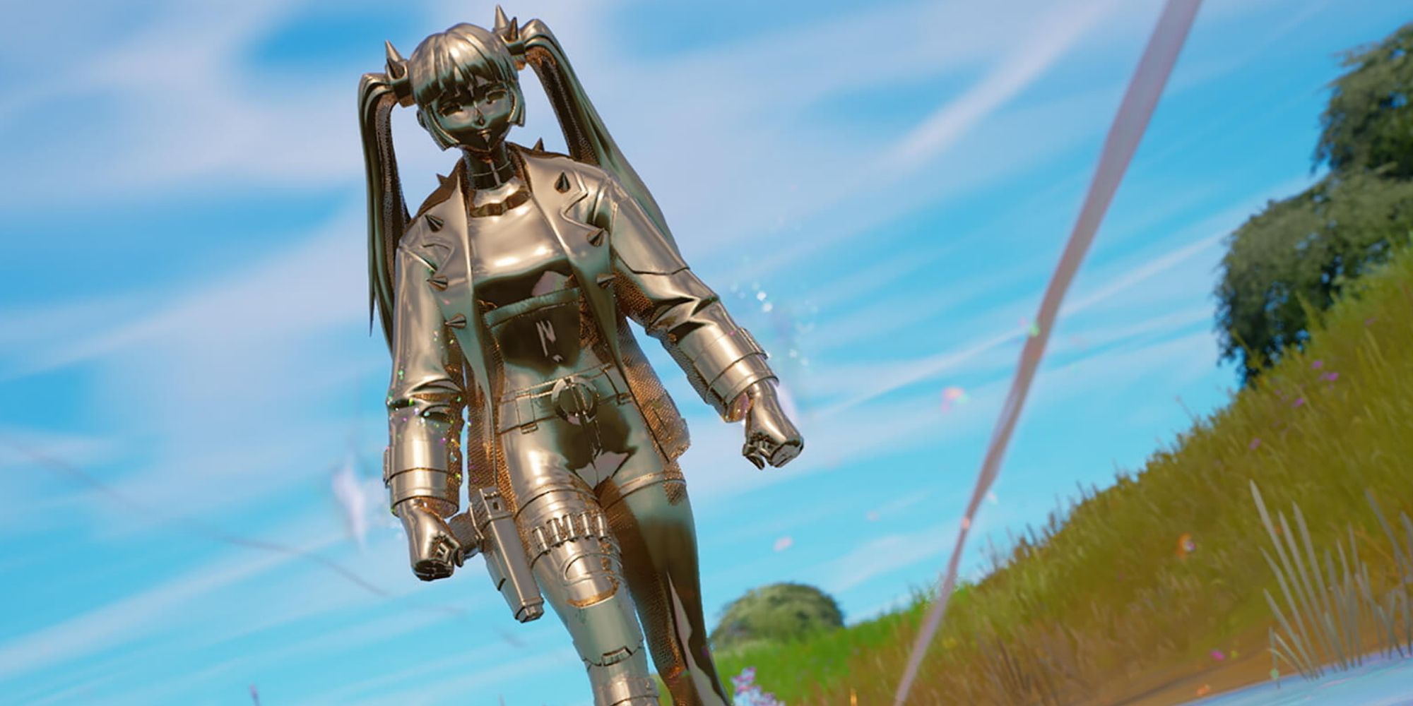 chromed player in fortnite