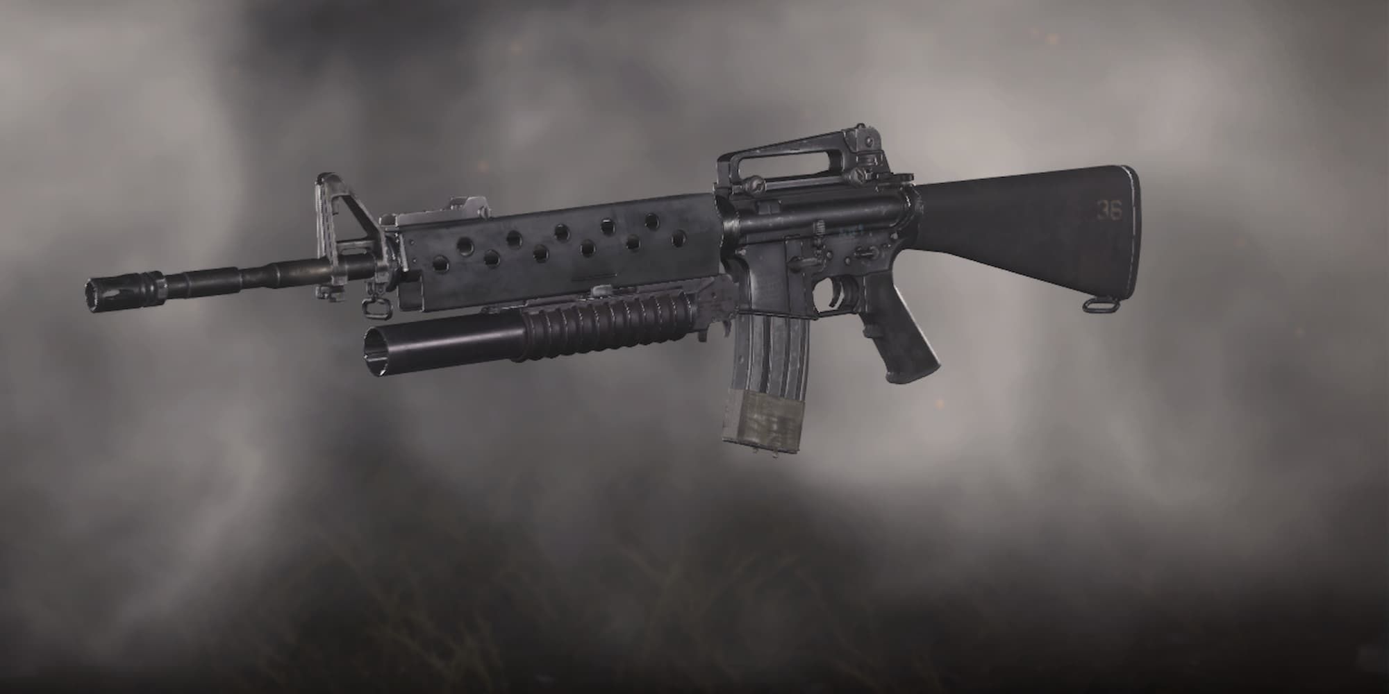 The Grenade Launcher is attached to the underside of the assault rifle.
