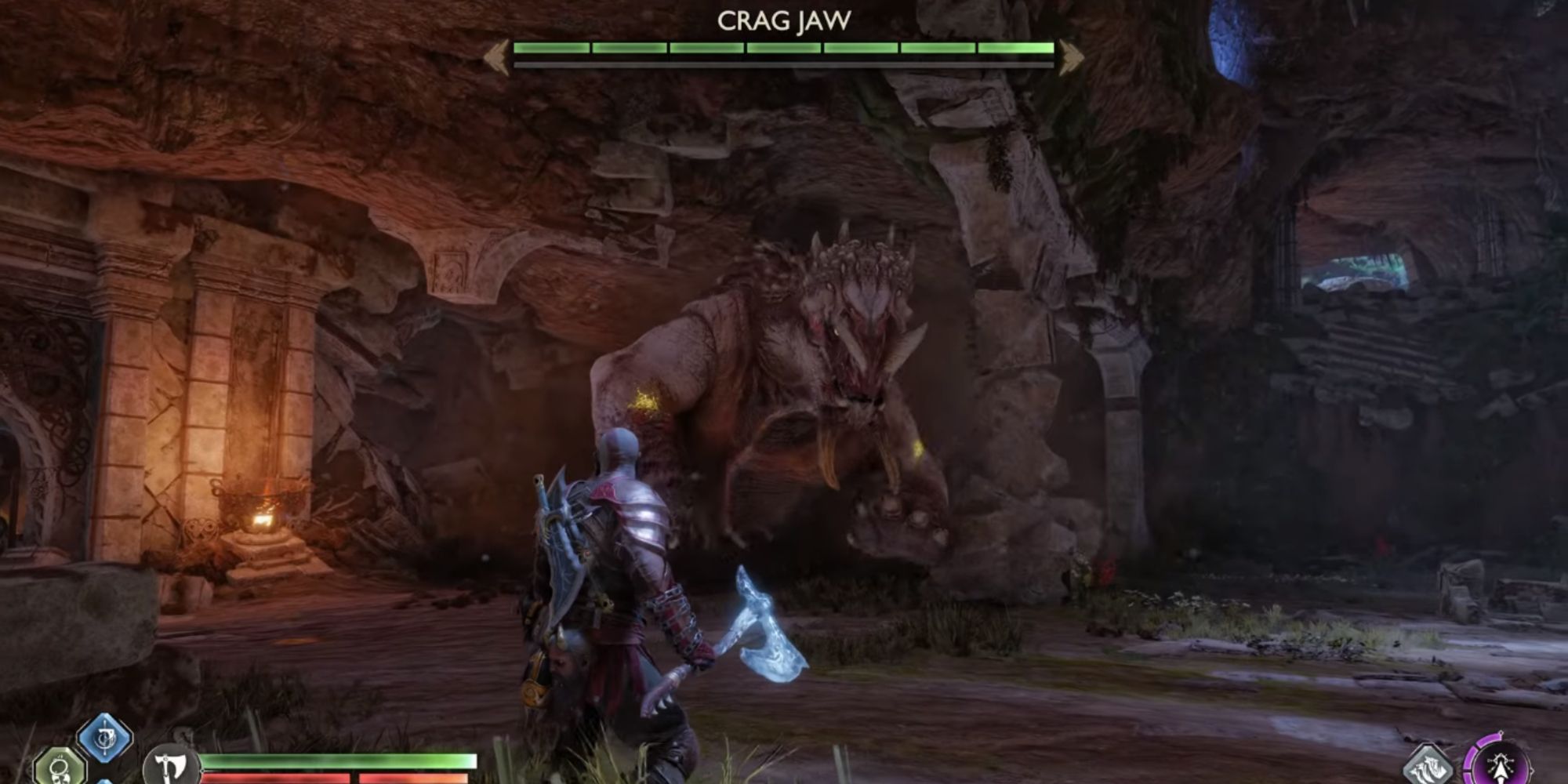 Image showing Kratos fighting Crag Jaw.