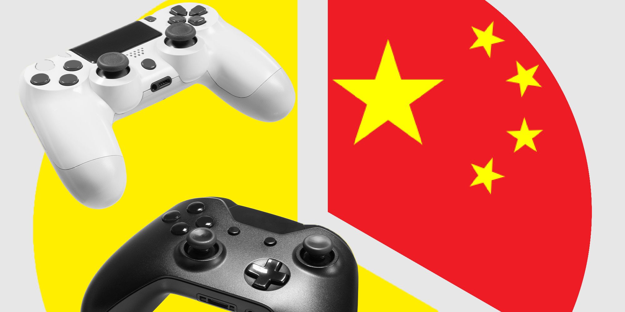 controllers and a china flag