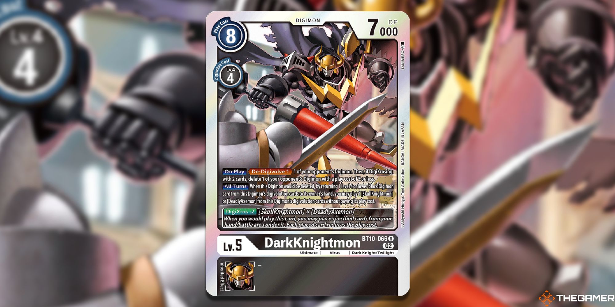 darkknightmon card image with blur from bt10 digimon card game 