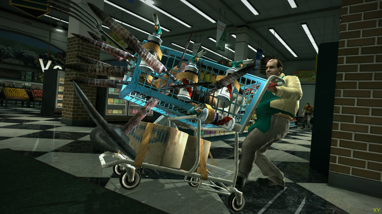 A shopping cart in Dead Rising.