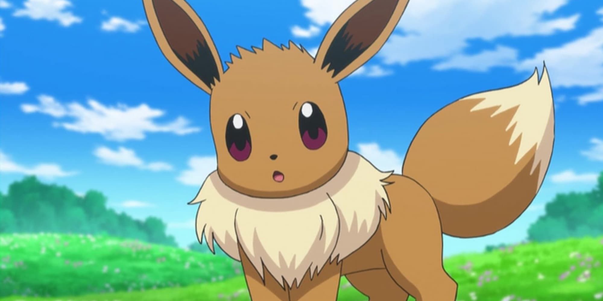 Eevee looks ahead with a quizzical expression.
