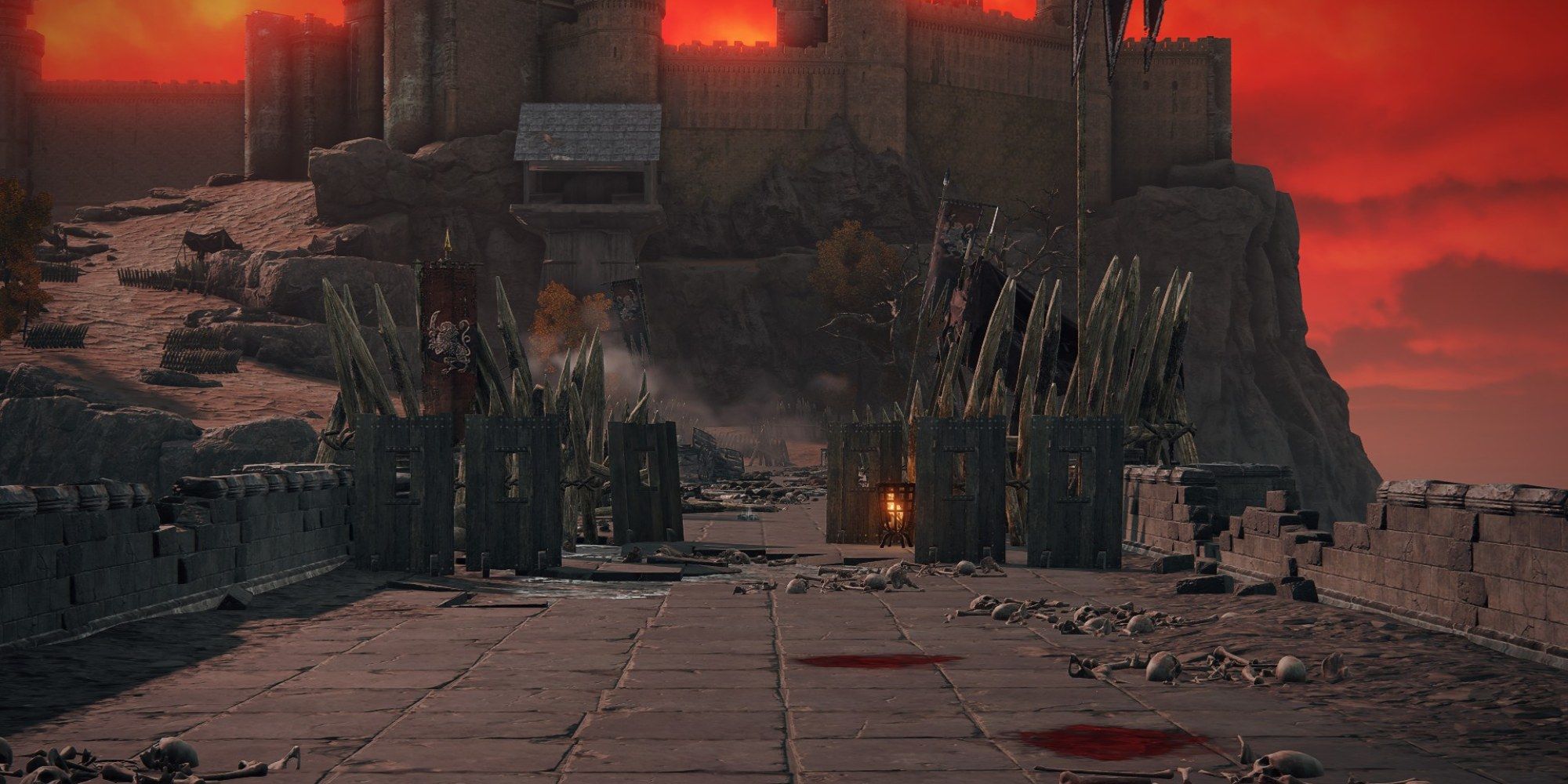 Elden Ring screenshot of the Impassible Greatbridge in Caelid, empty of enemies.