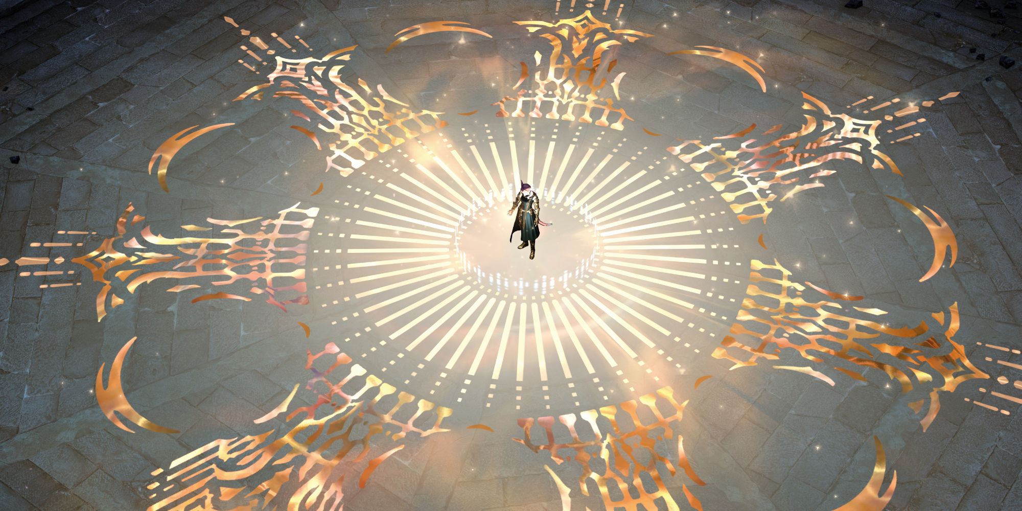 The Warrior of Light summoning in other Warriors for assistance in the Storm's Crown Trial in Final Fantasy 14: Endwalker