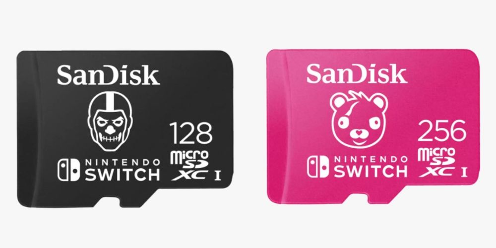 Fortnite SanDisk microSDXC card for Nintendo Switch collage