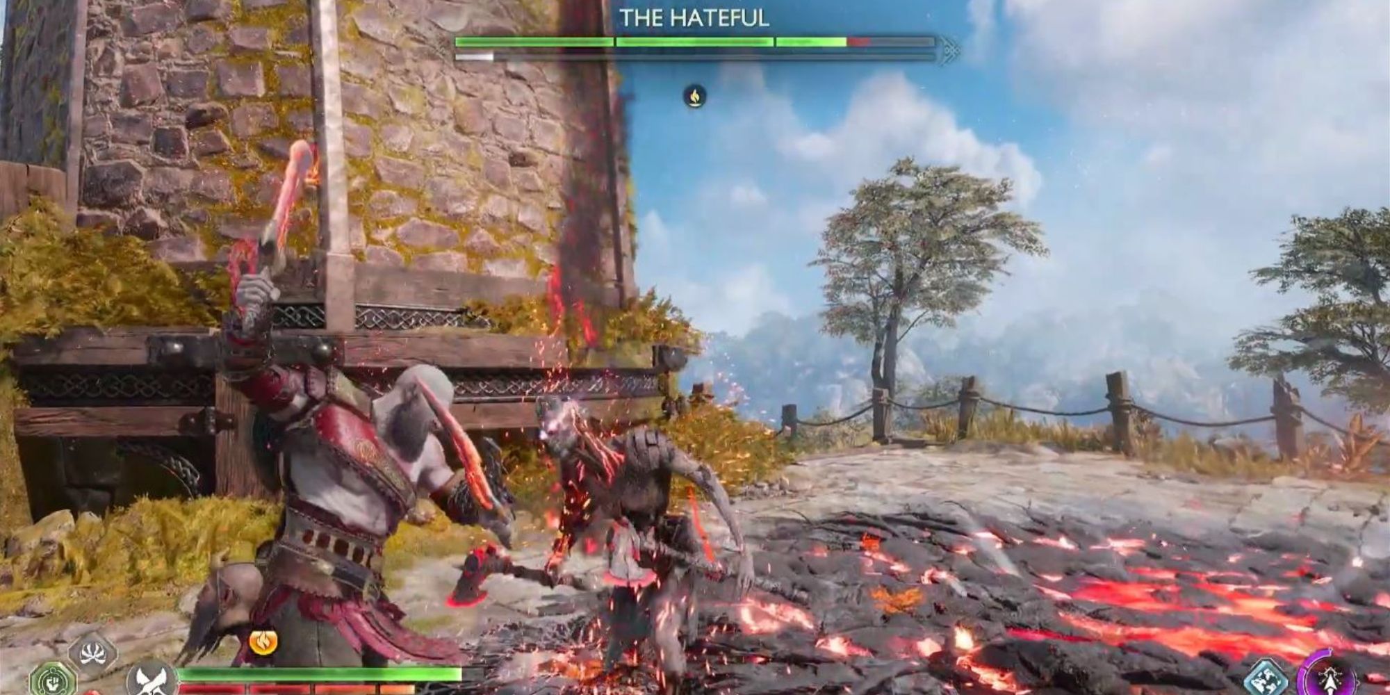 Image showing Kratos fighting The Hateful.