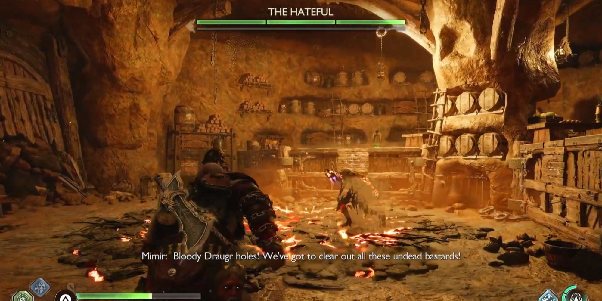 Kratos fighting The Hateful.