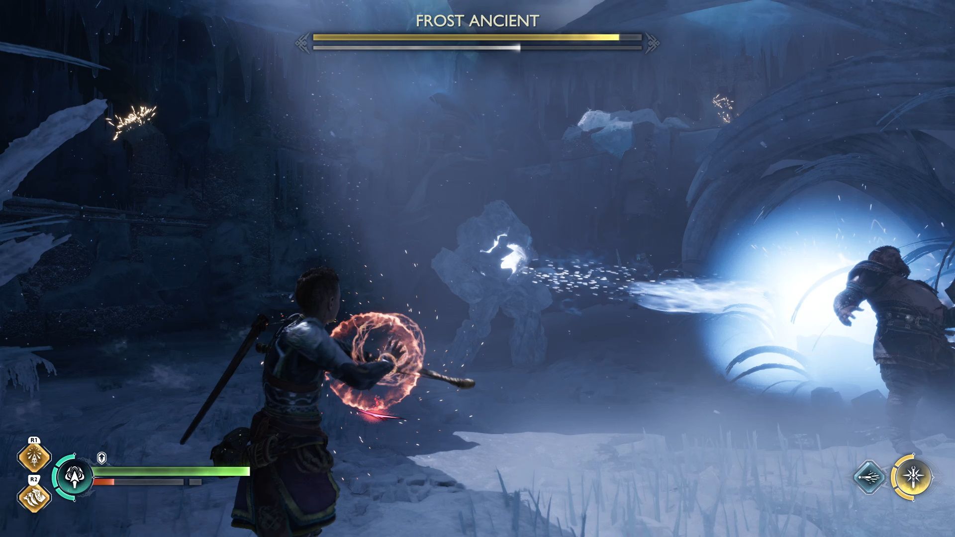 God Of War Ragnarok, Unlocking The Mask, Dodging The Frost Ancient Beam Attack