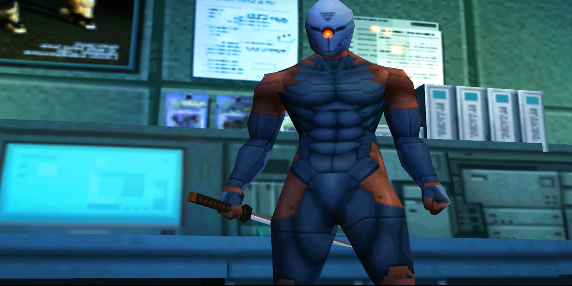 Gray Fox Holding Sword In Metal Gear Solid