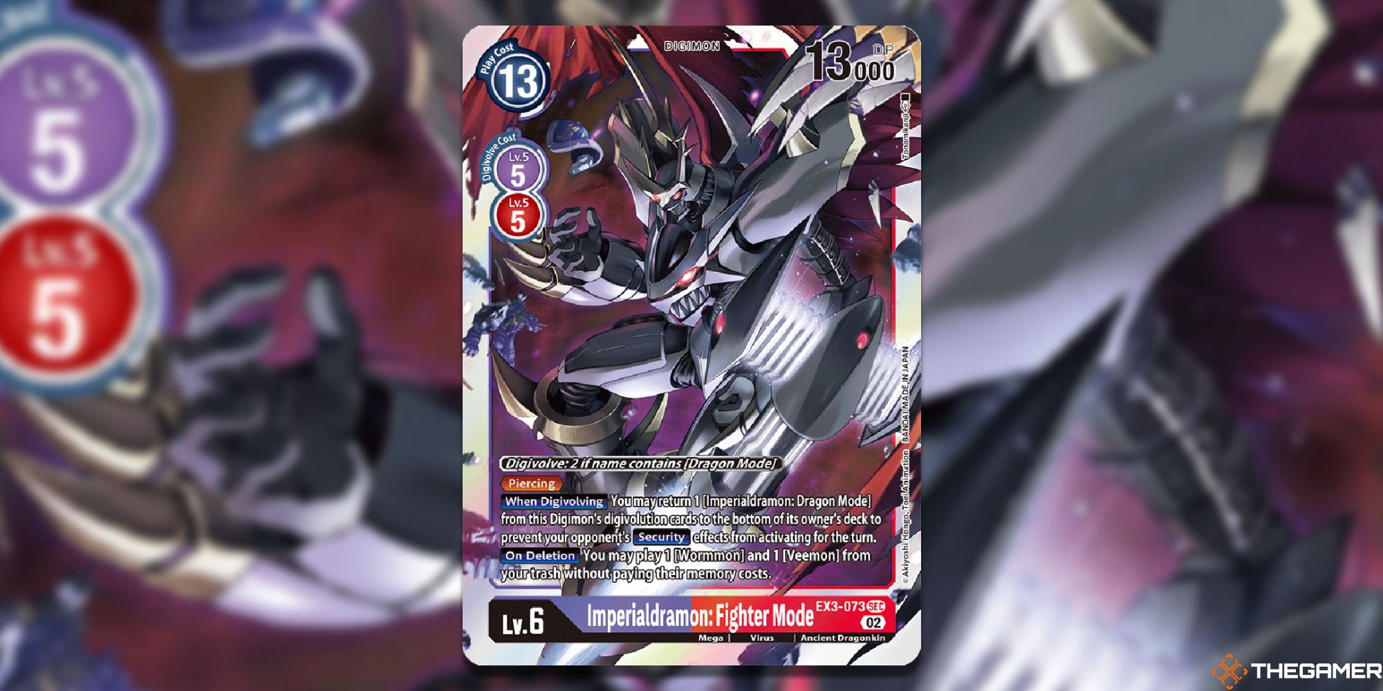 imperialdramon fighter mode digimon card game with blur ex03