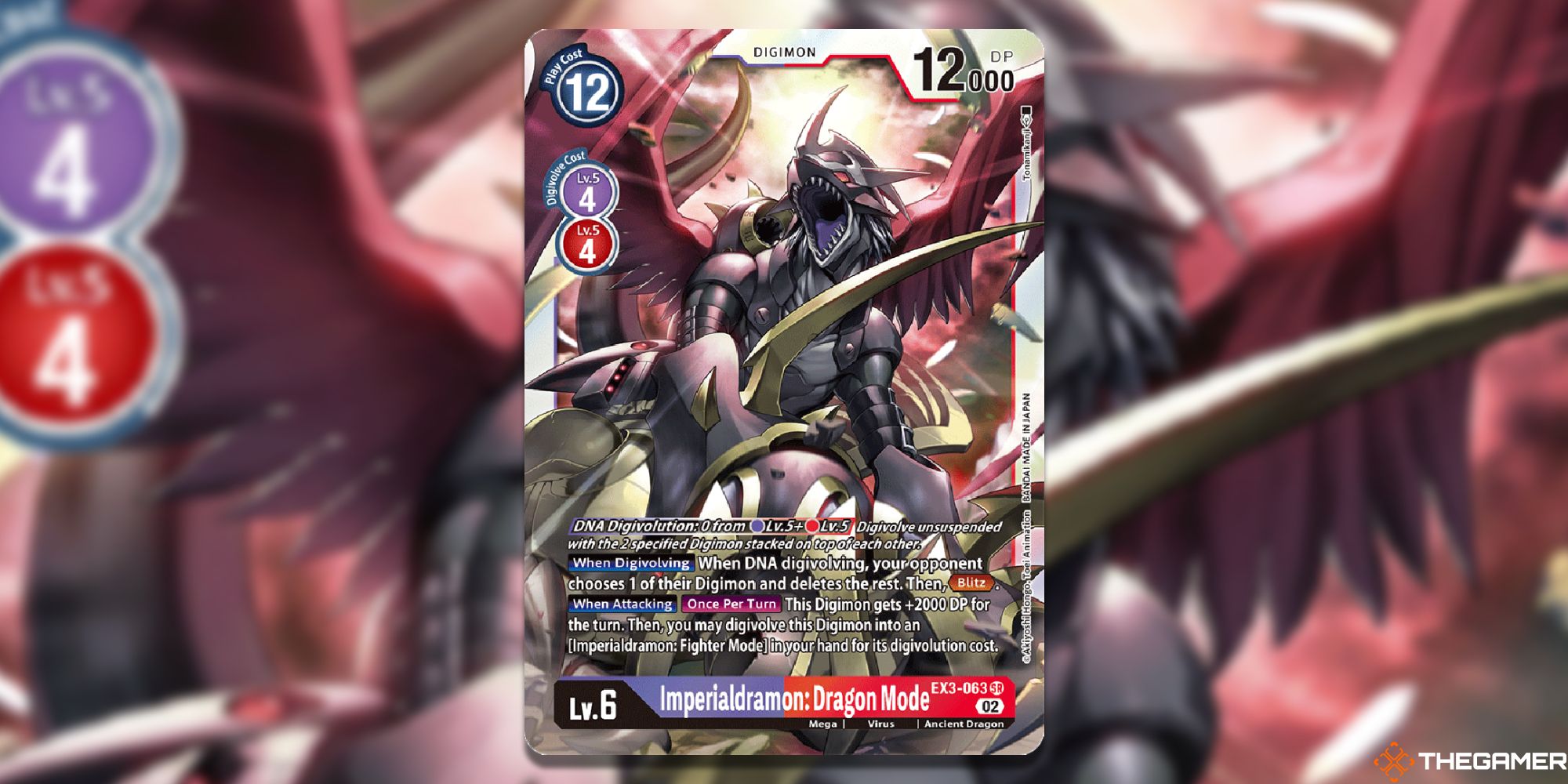 imperialdramon dragon mode digimon card game with blur ex03