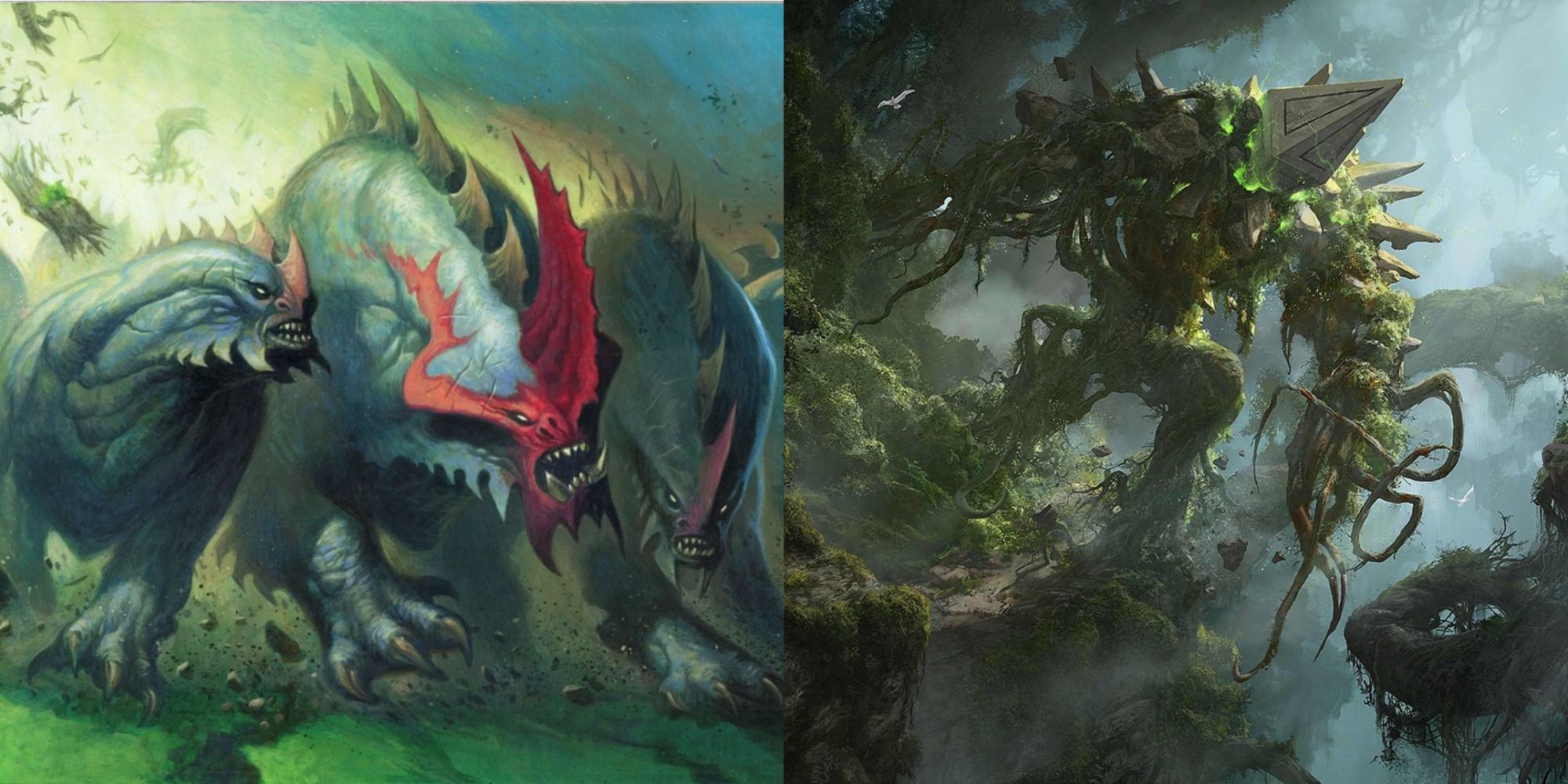 Avenger of Zendikar and Rampaging Baloth artworks