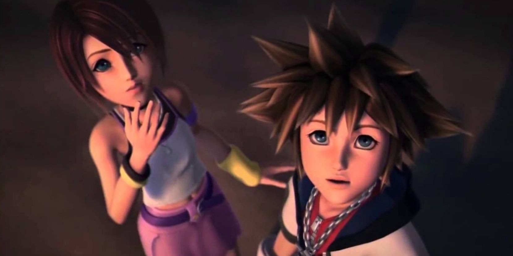 kingdom hearts 1 simple and clean sora and kairi shot