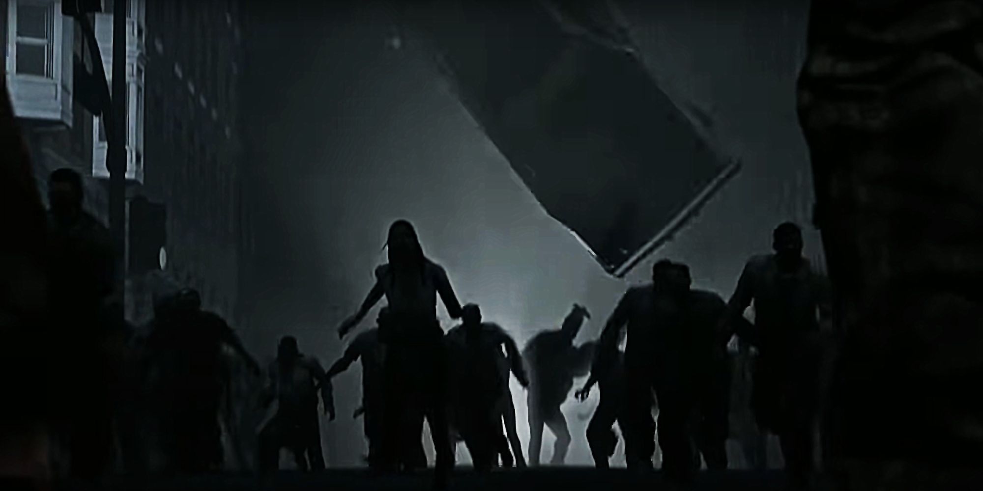 Left 4 Dead trailer zombie horde silhouette 