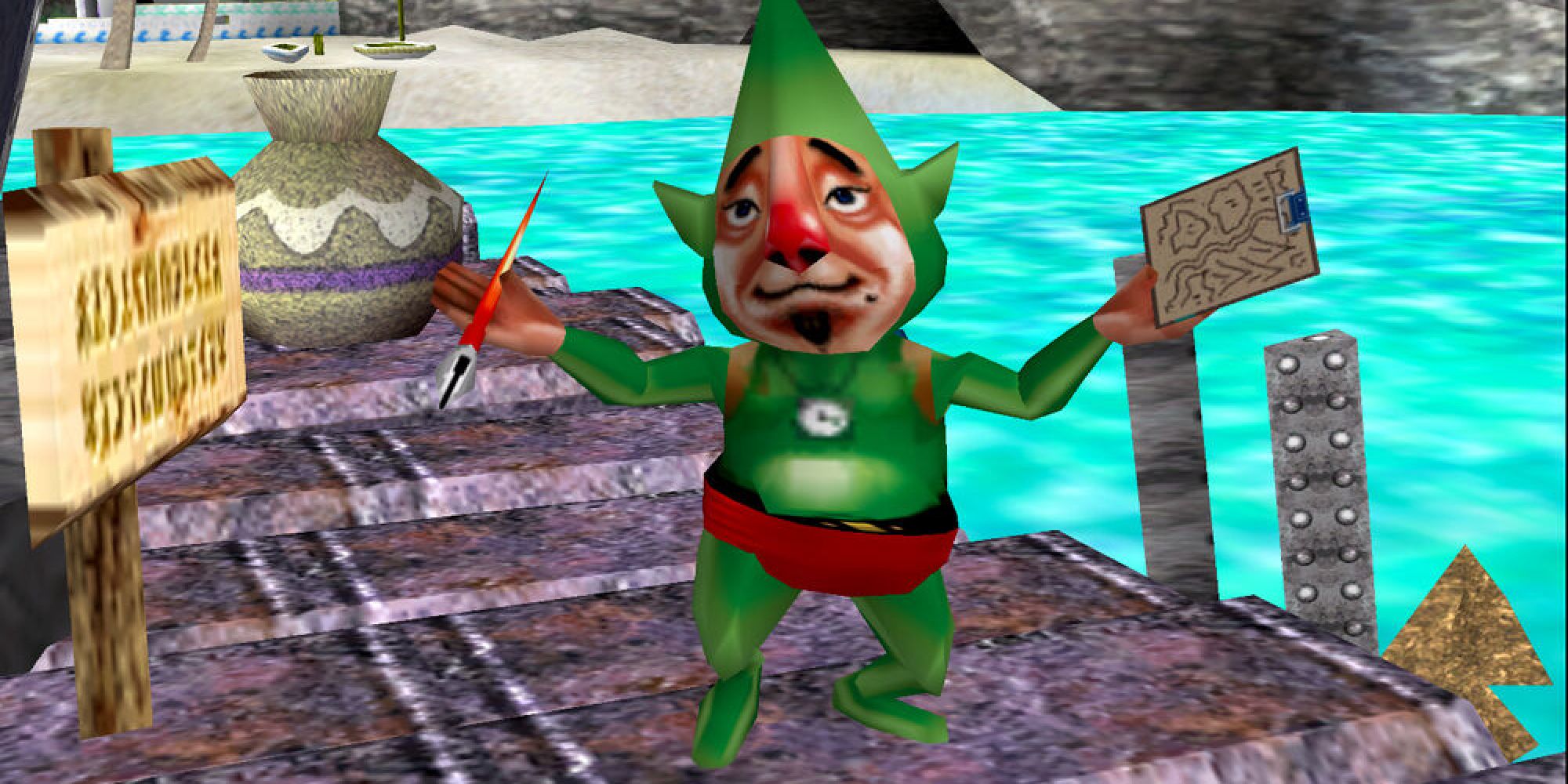 tingle the elf with pen and paper