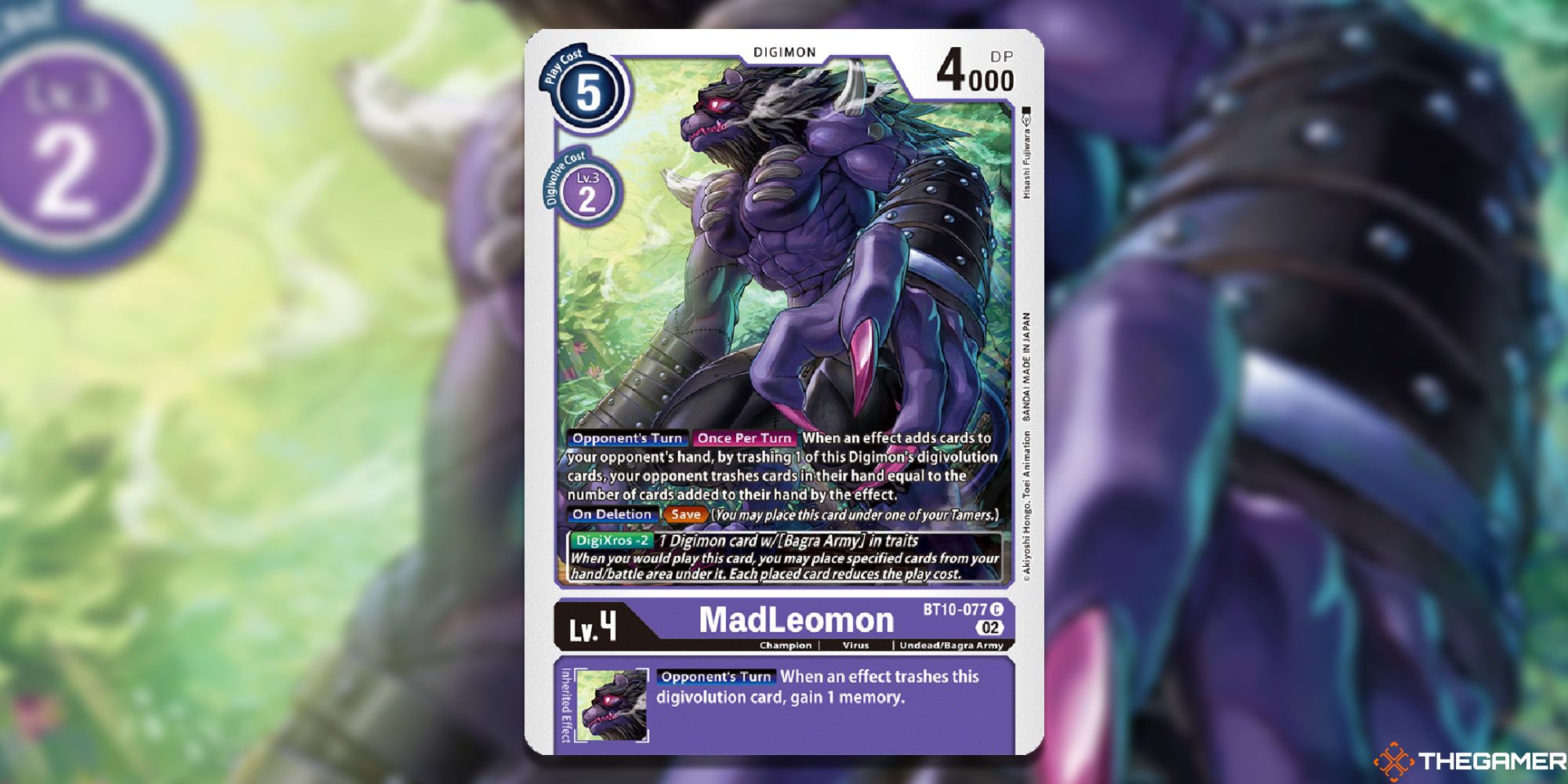 madleomon image with blur from digimon card game
