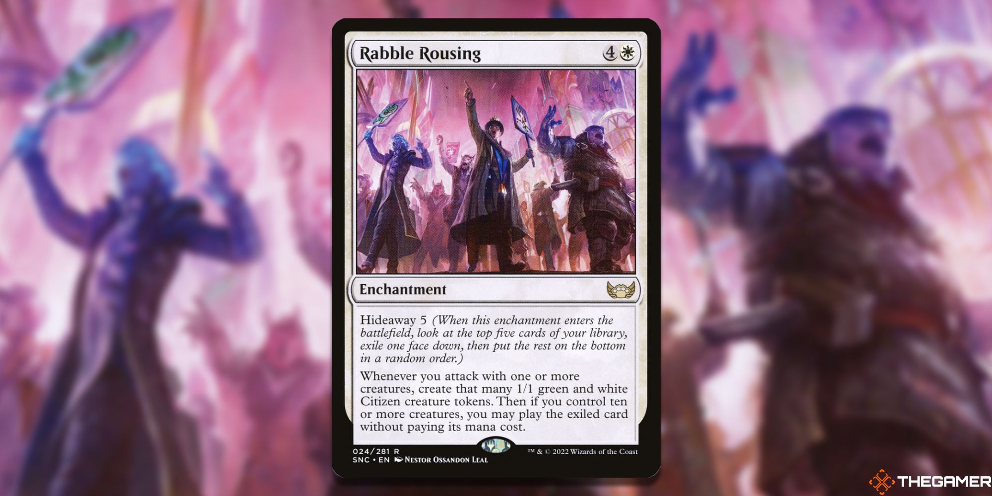 Image of the Rabble Rousing card in Magic: The Gathering, with art by Nestor Ossandon Leal
