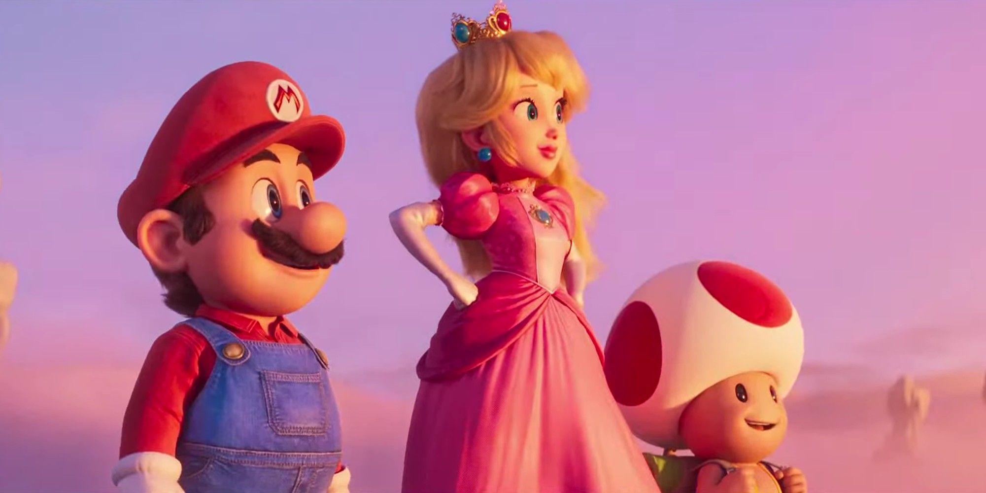mario peach and toad in the new mario movie trailer
