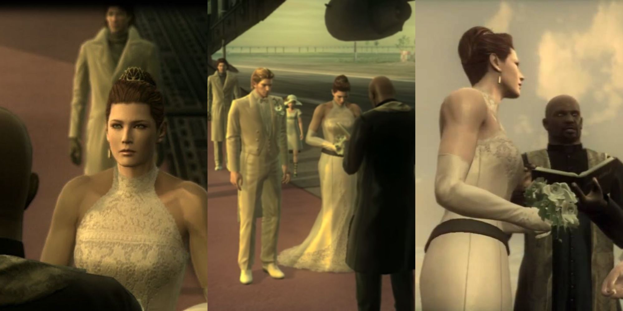 Metal Gear Solid 4 Meryl Wedding Dress and Scene