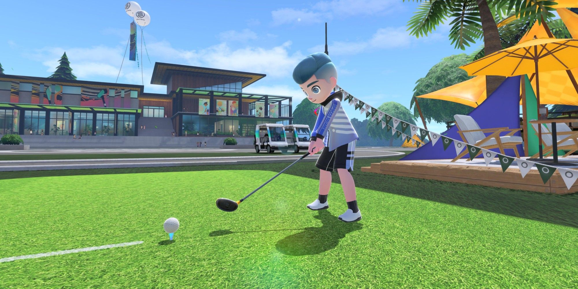 nintendo switch sports golfer teeing off