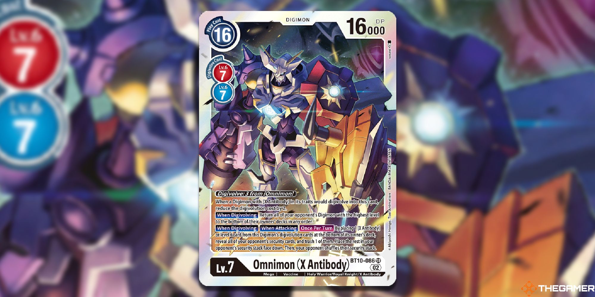 omnimon X antibody image digimon card game bt10 with blur