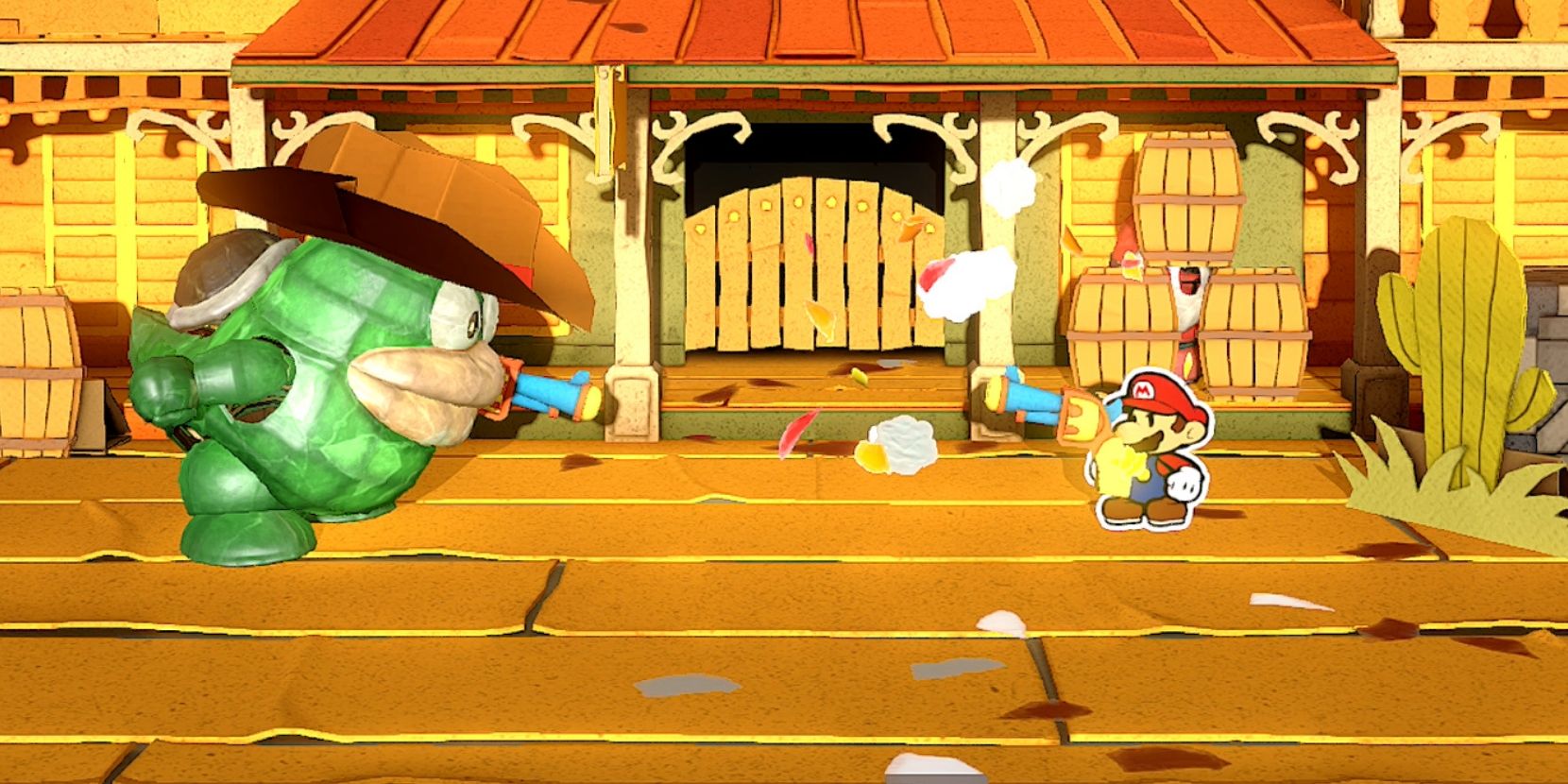 paper mario origami king big sho cowboy standoff