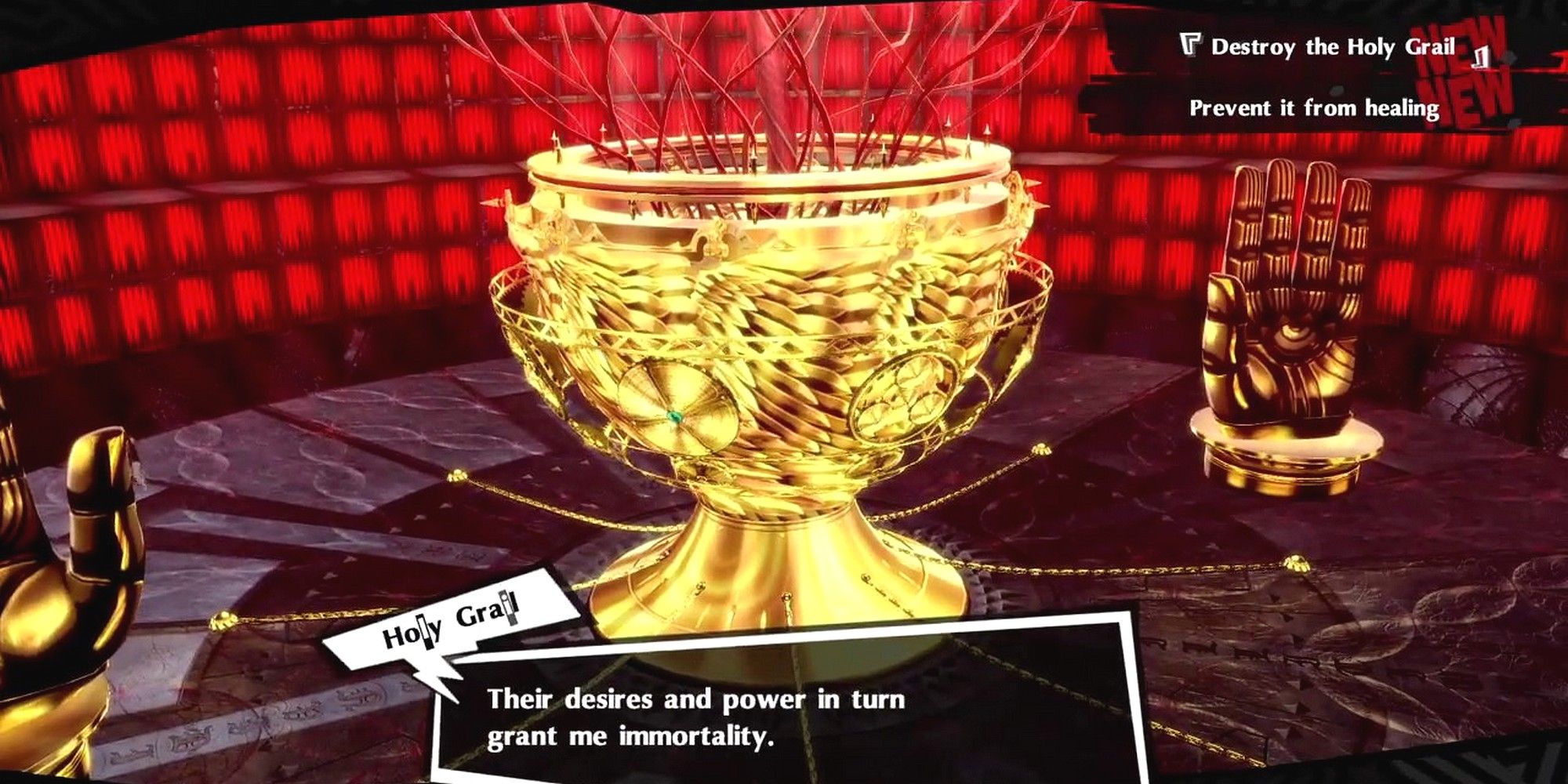 persona 5 royal holy grail taunting the phantom thieves about how the people want it alive