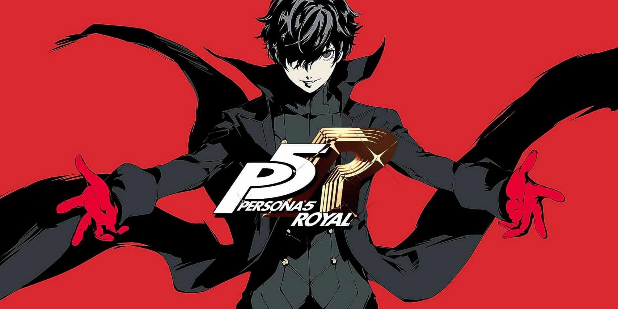 Persona 5 Royal: Official Art of Joker Posing Behind The Logo