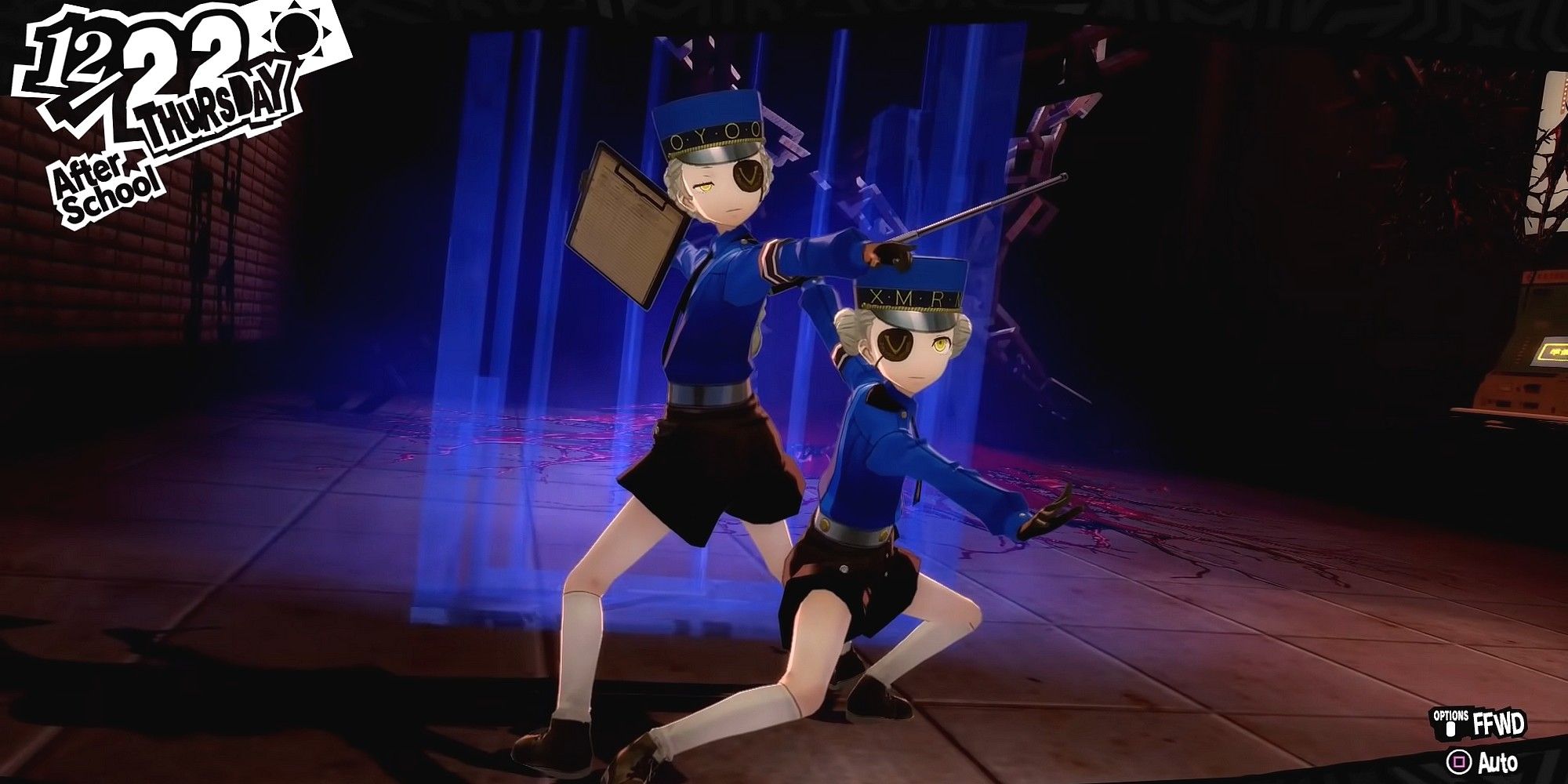 persona 5 royal justine and caroline in a fighting stance before the fight
