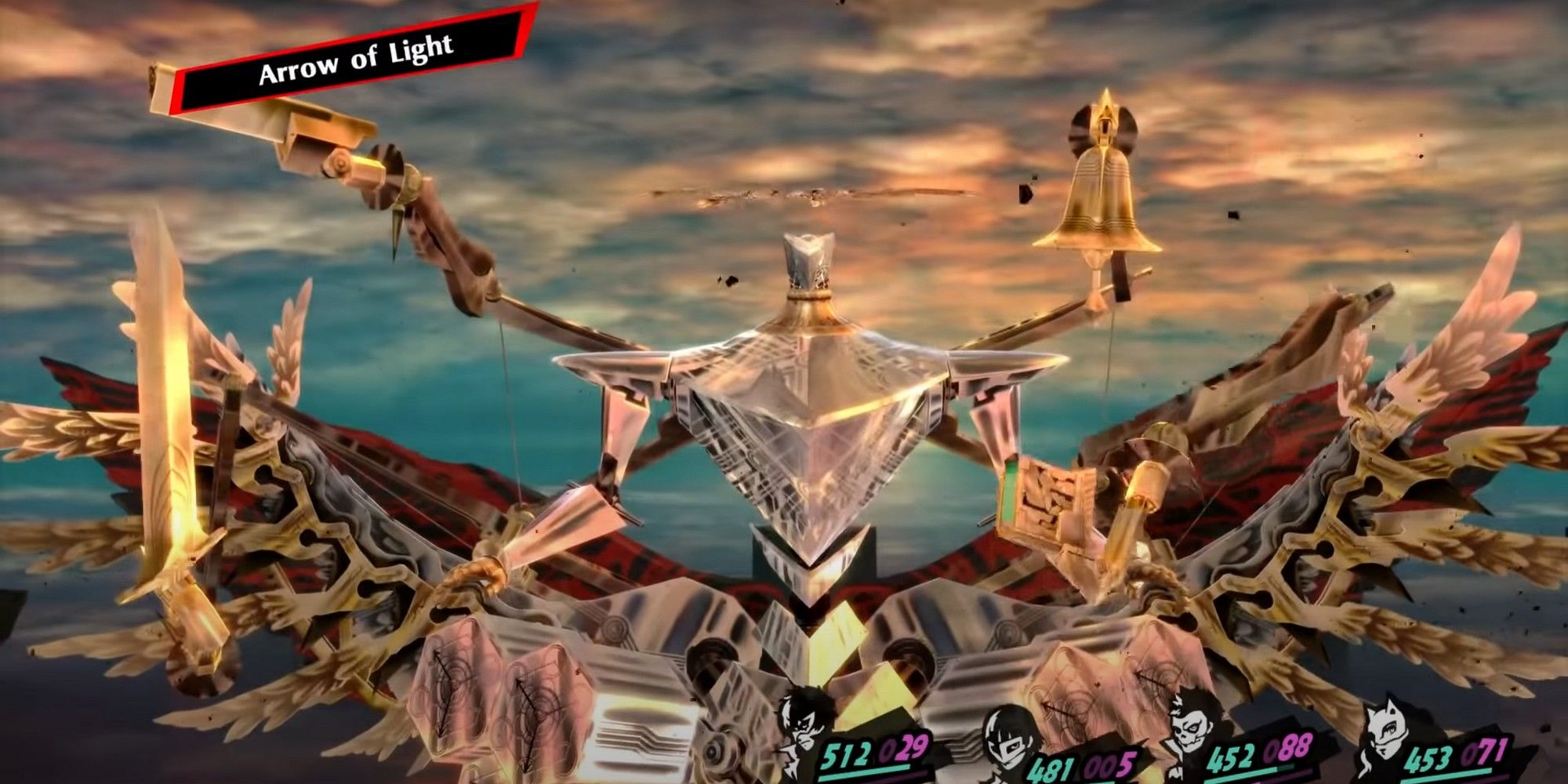 persona 5 royal yaldabaoth using arrow of light to attack