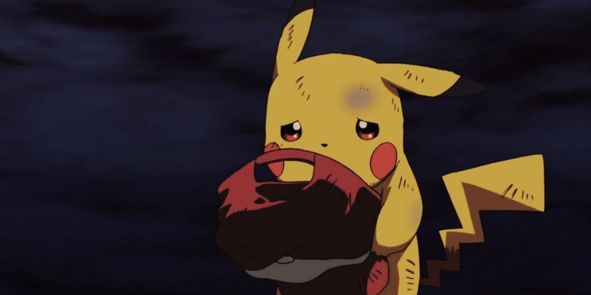pikachu holding ash hat dead pokemon anime ketchum death movie