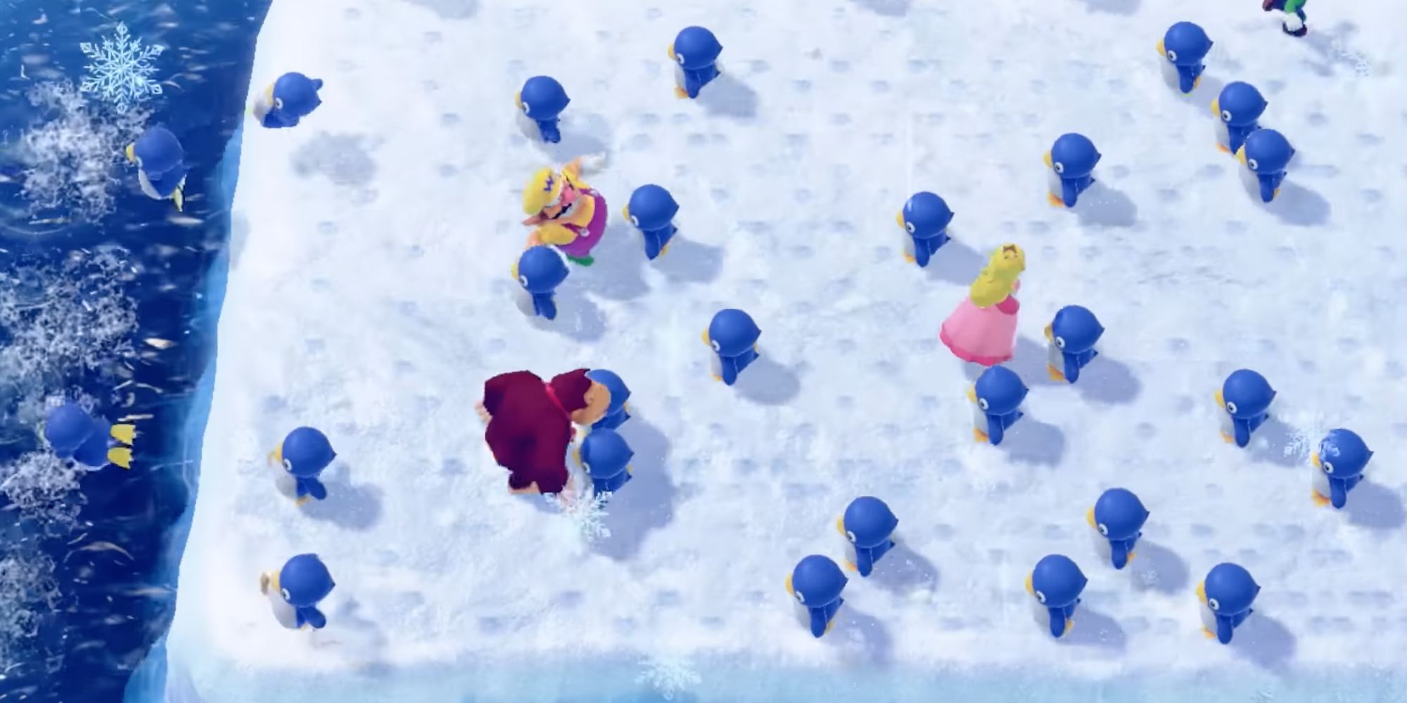 Pushy Penguins from Mario Party Featuring Wario, DK, and Princess Peach